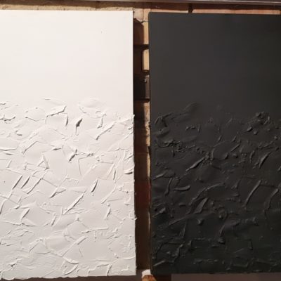 Vita och Svarta vågor Carina Hägg 70x50cm målade på canvasdukar